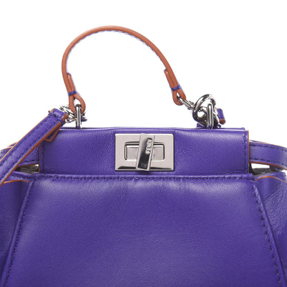 Fendi Shiny Nappa Waves Bi-Color Micro Peekaboo Iconic Satchel Purple Amber 11 of 11
