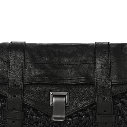 Proenza Schouler Lambskin Raffia PS1 Pochette Clutch Black 7 of 9