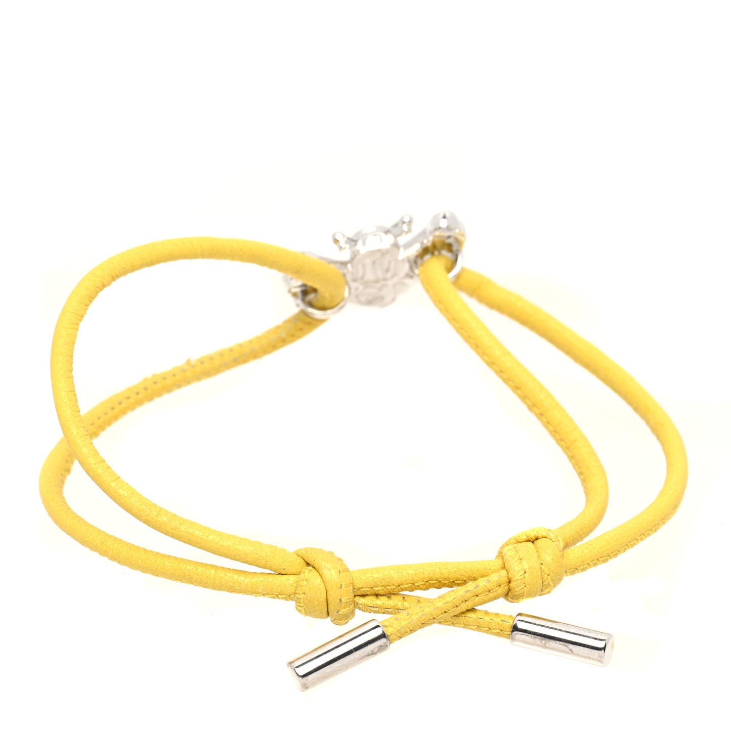 Calfskin Bee Bracelet Silver Yellow