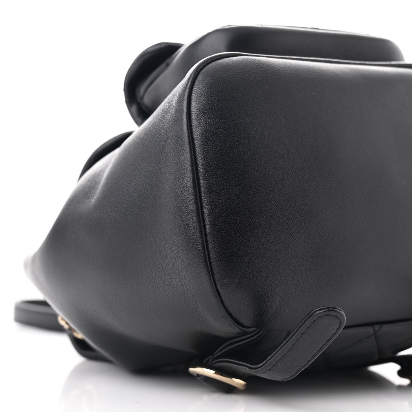 Lambskin Quilted Small Duma Drawstring Backpack Black