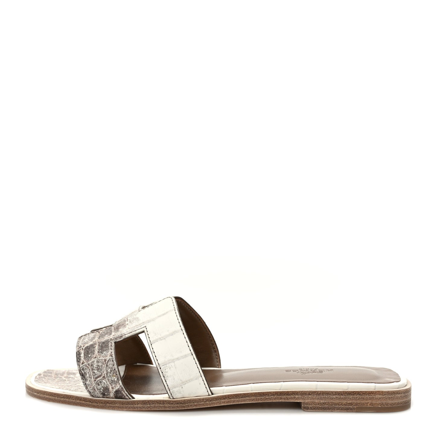 Matte Niloticus Crocodile Himalaya Oran Sandals 37 Blanc