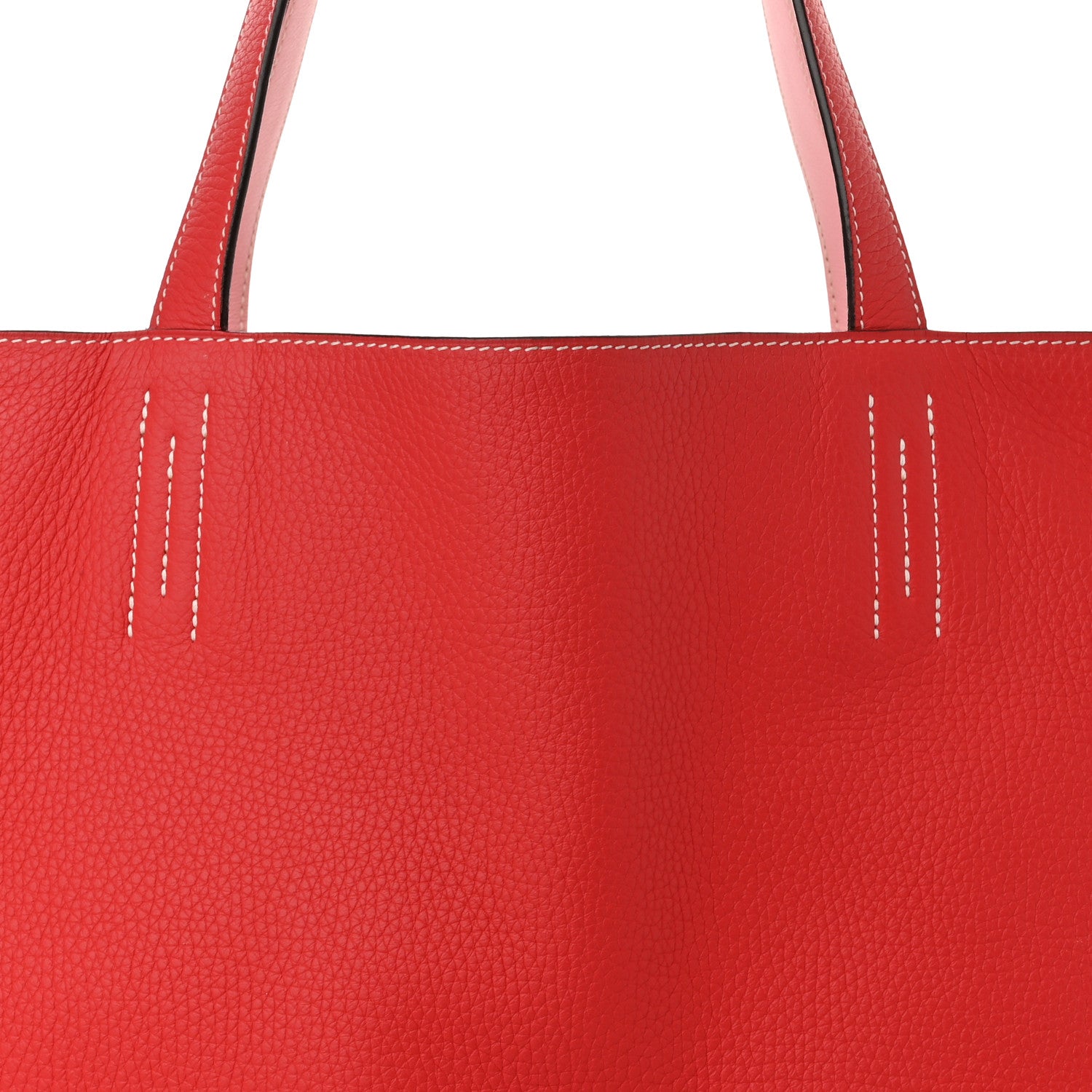 Hermes Taurillon Clemence Double Sens 45 Reversible Tote Rose Sakura Bougainvillea 11 of 20
