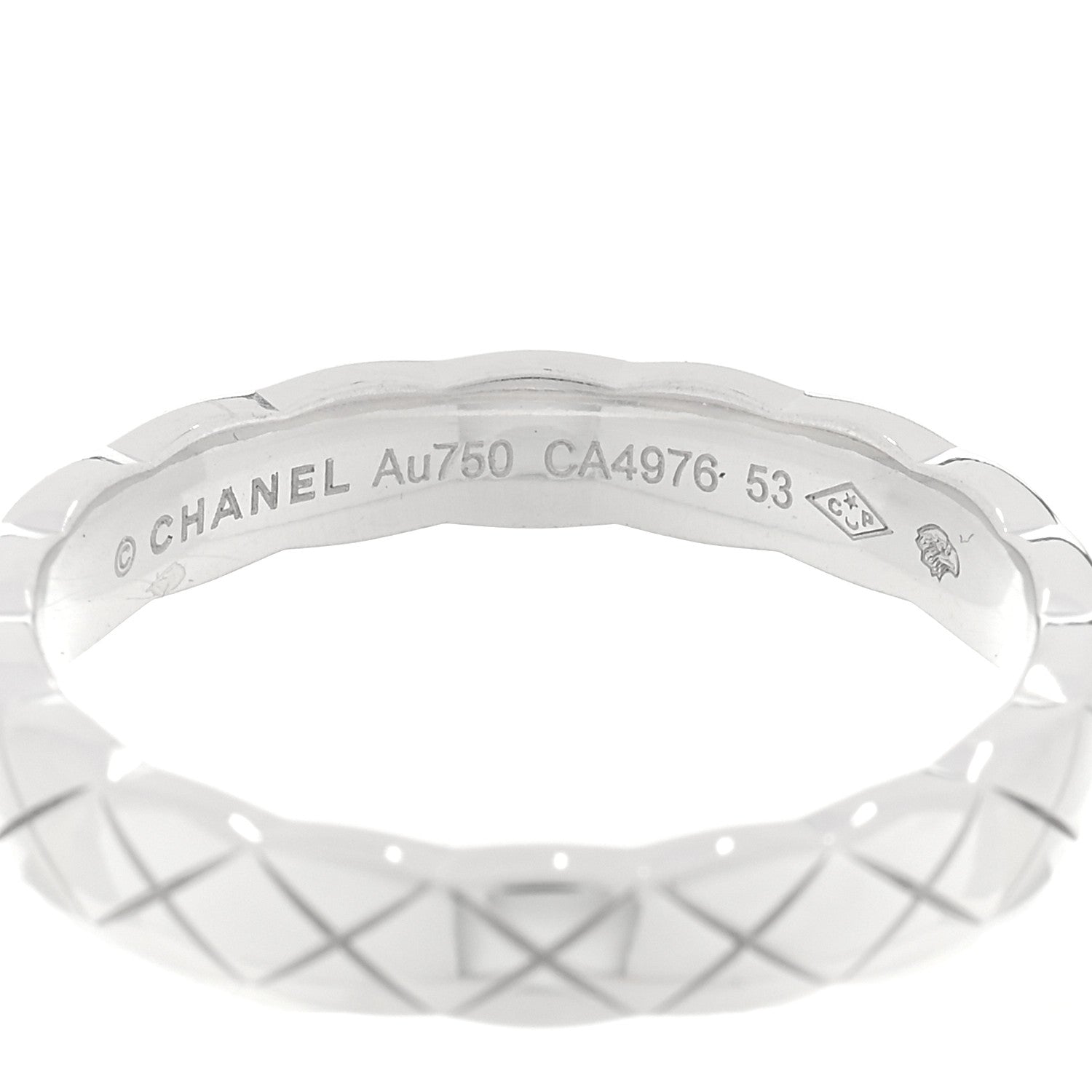Chanel 18K White Gold Mini Coco Crush Ring 53 6.25 4 of 5