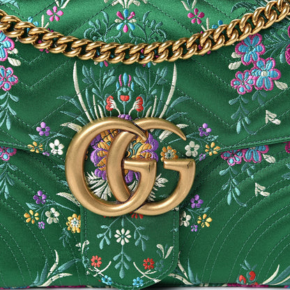 Gucci Jacquard Matelasse Floral Medium GG Marmont Shoulder Bag Green 10 of 10