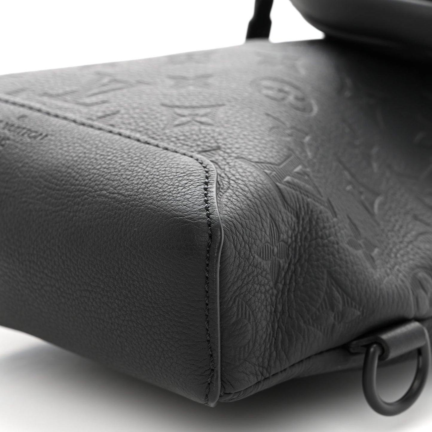 Calfskin Shadow Monogram Duo Slingbag Black