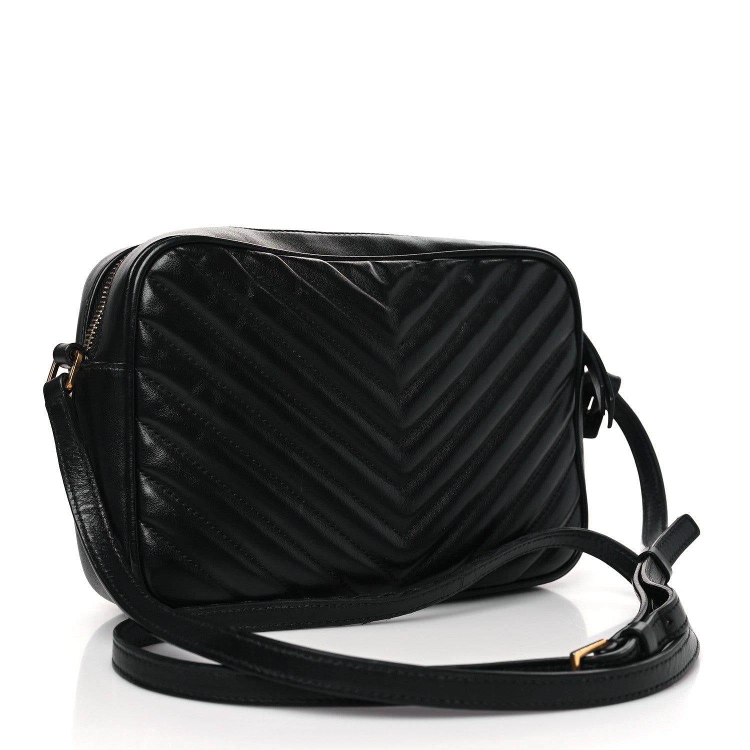 Saint Laurent Calfskin Matelasse Monogram Lou Camera Bag Black 2 of 9