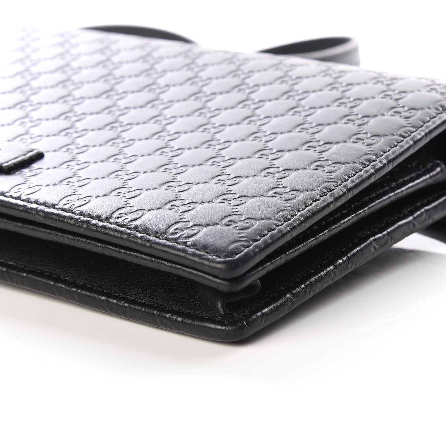 Microguccissima Crossbody Wallet Black