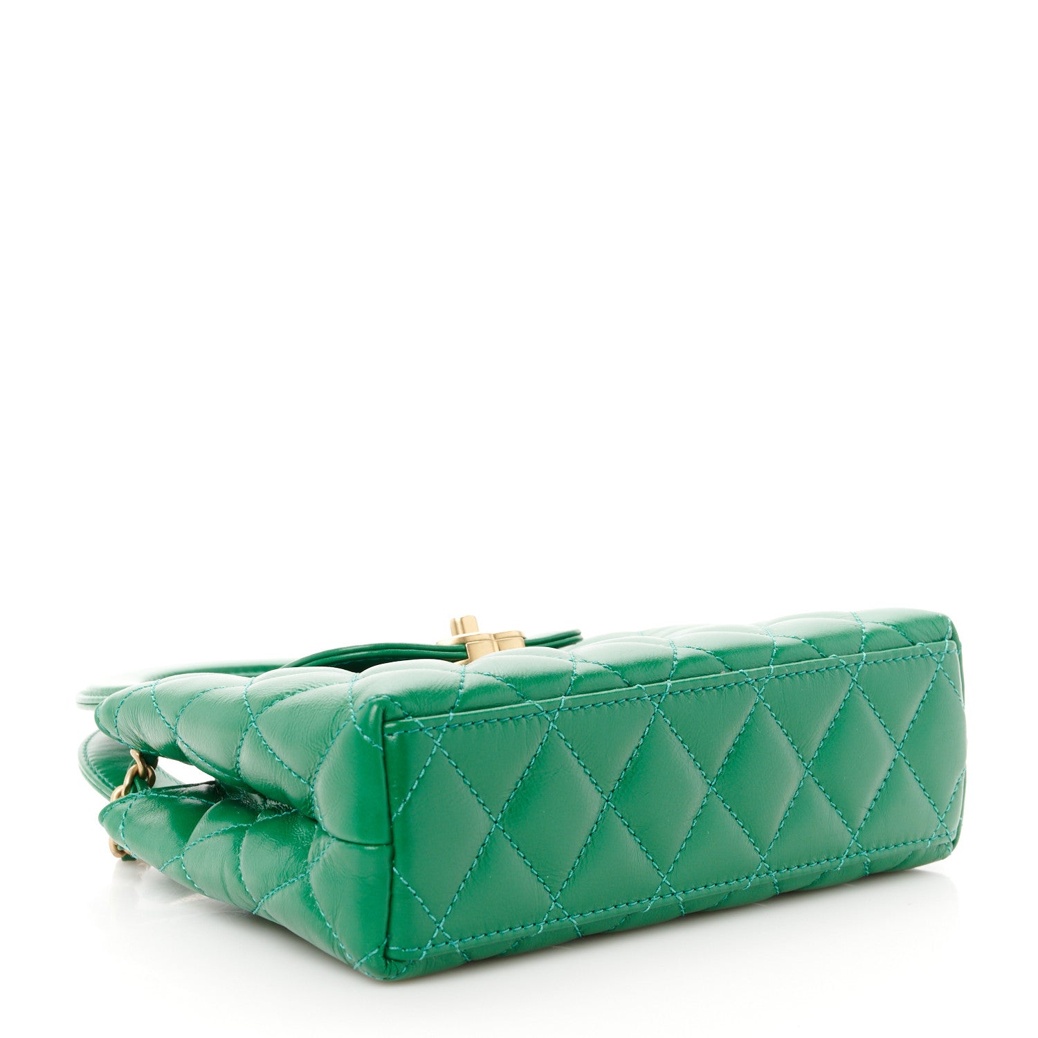 Chanel Shiny Aged Calfskin Quilted Nano Kelly Shopper Green 4 of 11
