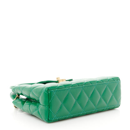 Chanel Shiny Aged Calfskin Quilted Nano Kelly Shopper Green 4 of 11