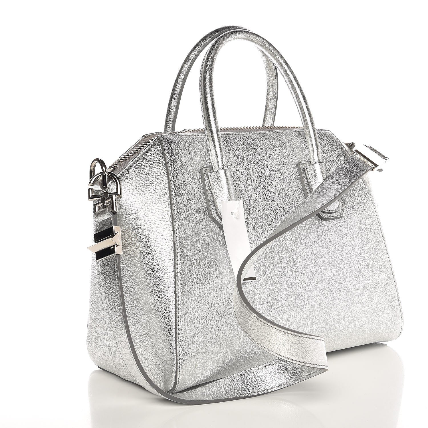 Givenchy Metallic Sugar Goatskin Small Antigona Silver 4 of 8