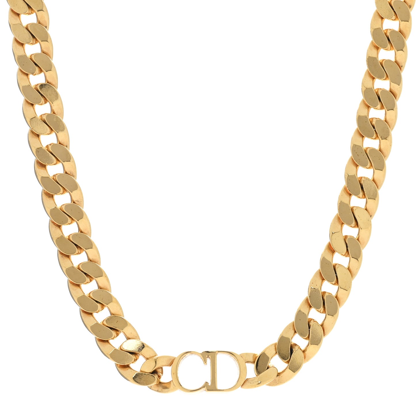 Metal CD Choker Necklace Gold