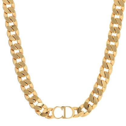 Christian Dior Metal CD Choker Necklace Gold 1 of 4