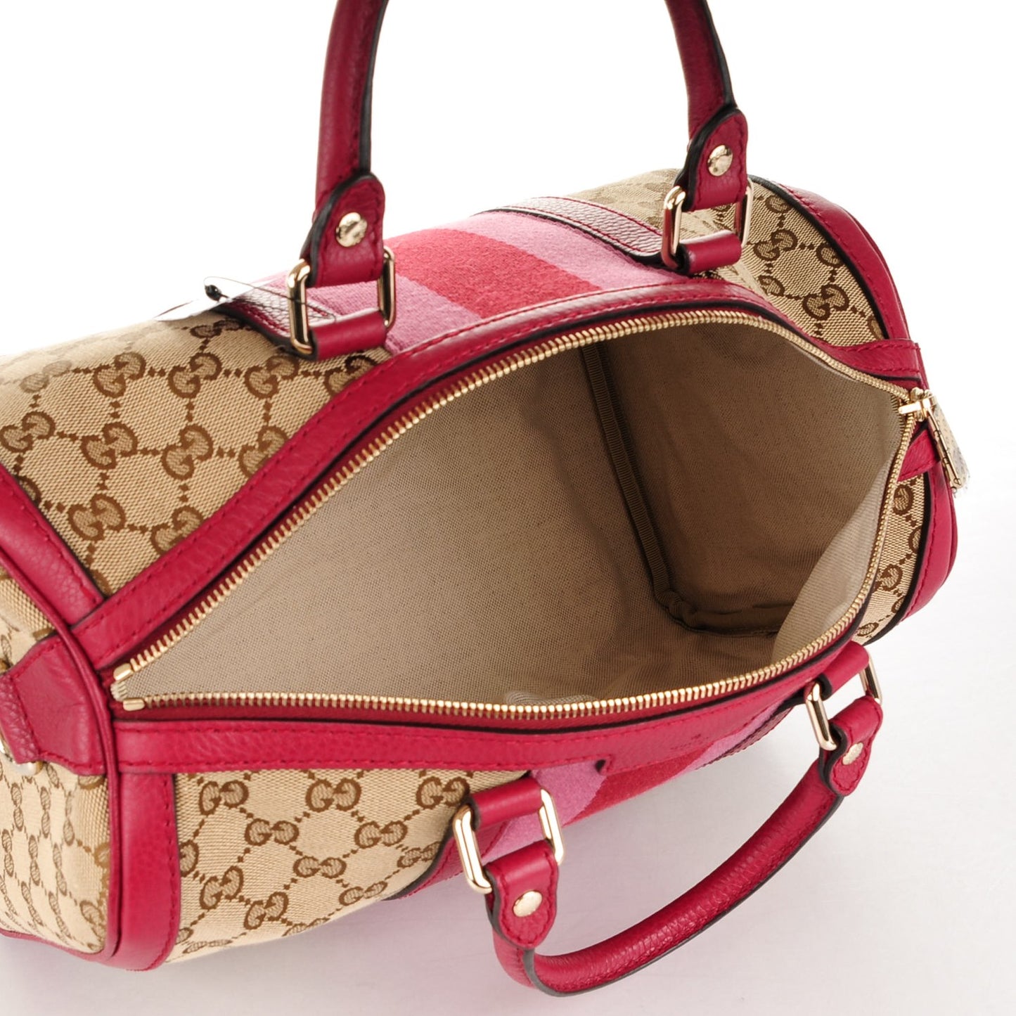 Monogram Cellarius Calfskin Vintage Web Medium Boston Beige Ebony Soft Burgundy Peonia Flower
