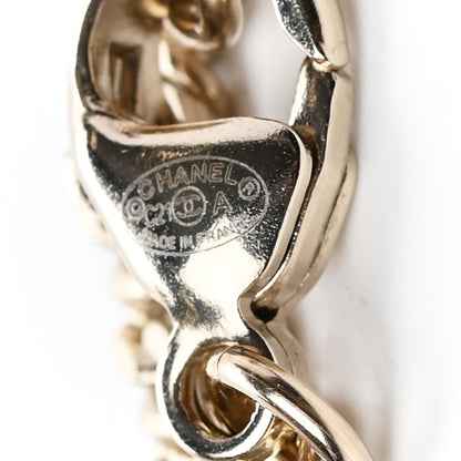 Chanel Crystal CC Pendant Necklace Gold 5 of 6