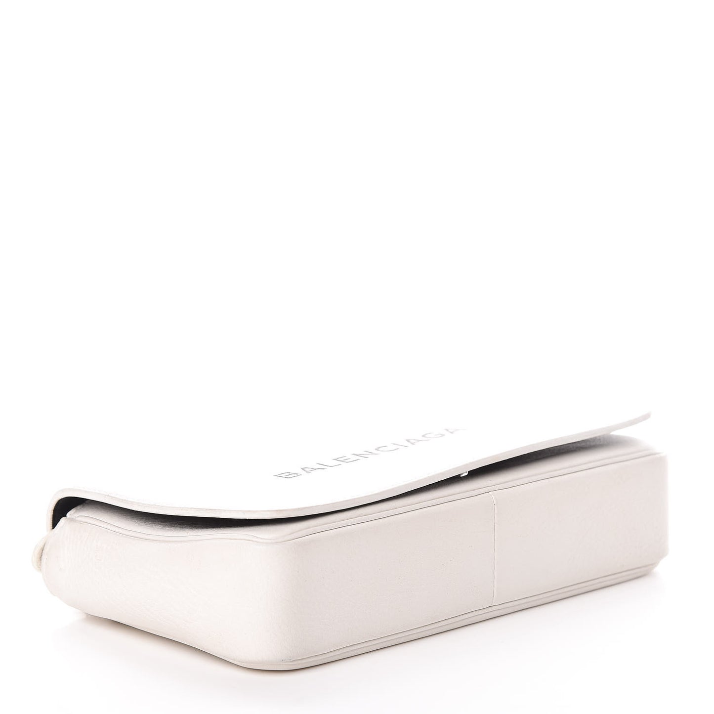 Pebbled Calfskin Everyday Chain Wallet White