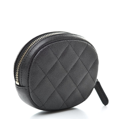 Chanel Caviar Quilted Zip Around Classic Coin Purse Black 3 of 7