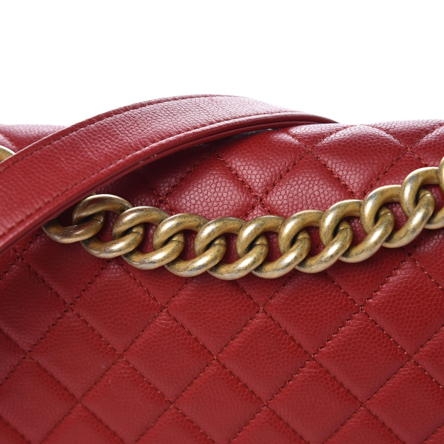 Chanel Caviar Quilted Medium Boy Flap Red 15 of 16