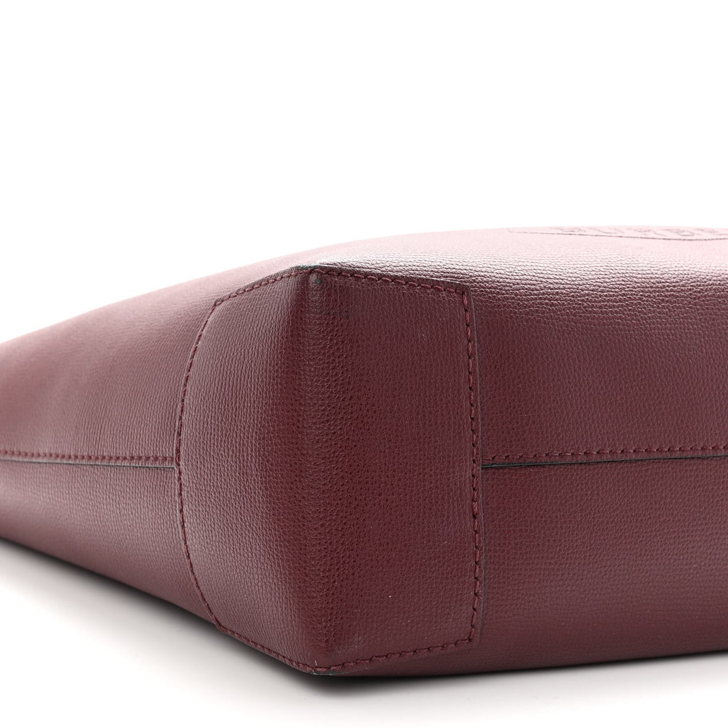 Calfskin Crest Embossed Small Tote Burgundy