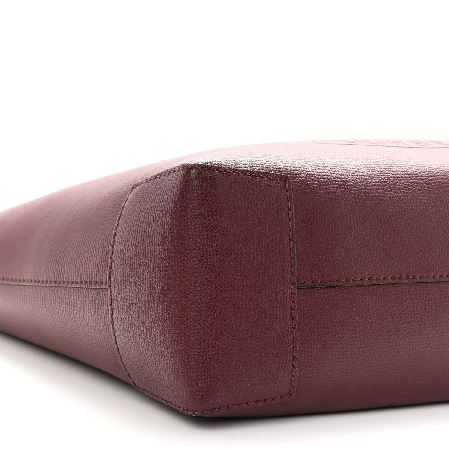 Burberry Calfskin Crest Embossed Small Tote Burgundy 8 of 12