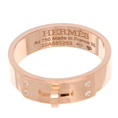 Hermes 18K Rose Gold Diamond PM Kelly Ring 55 7.25 4 of 5