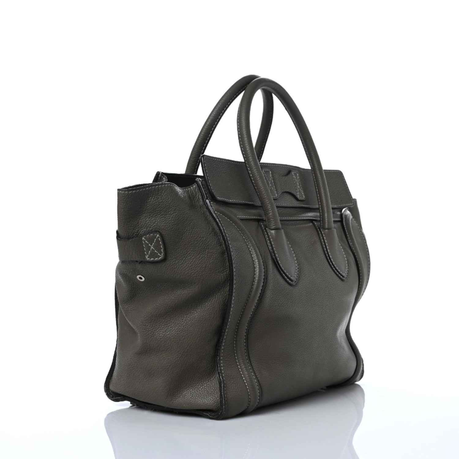 Celine Pebbled Calfskin Mini Luggage Souris 2 of 12
