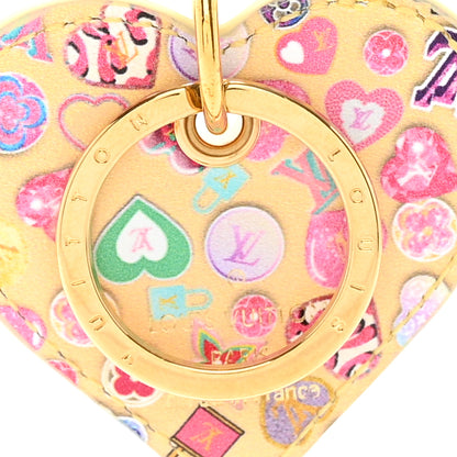 Louis Vuitton Vernis Degrade Love Lock Heart Key Holder Bag Charm Yellow 3 of 8