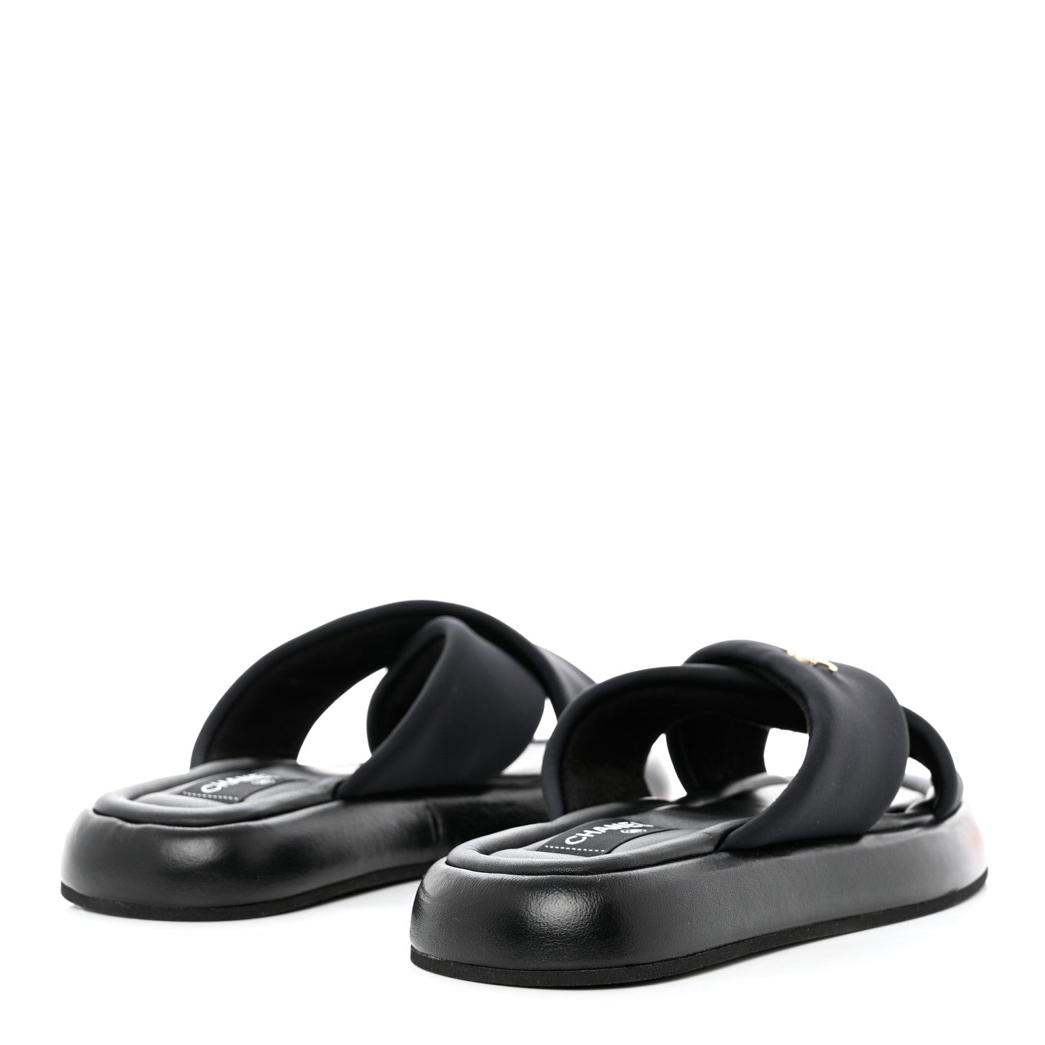 Chanel Fabric CC Mules Sandals 41 Black 4 of 10