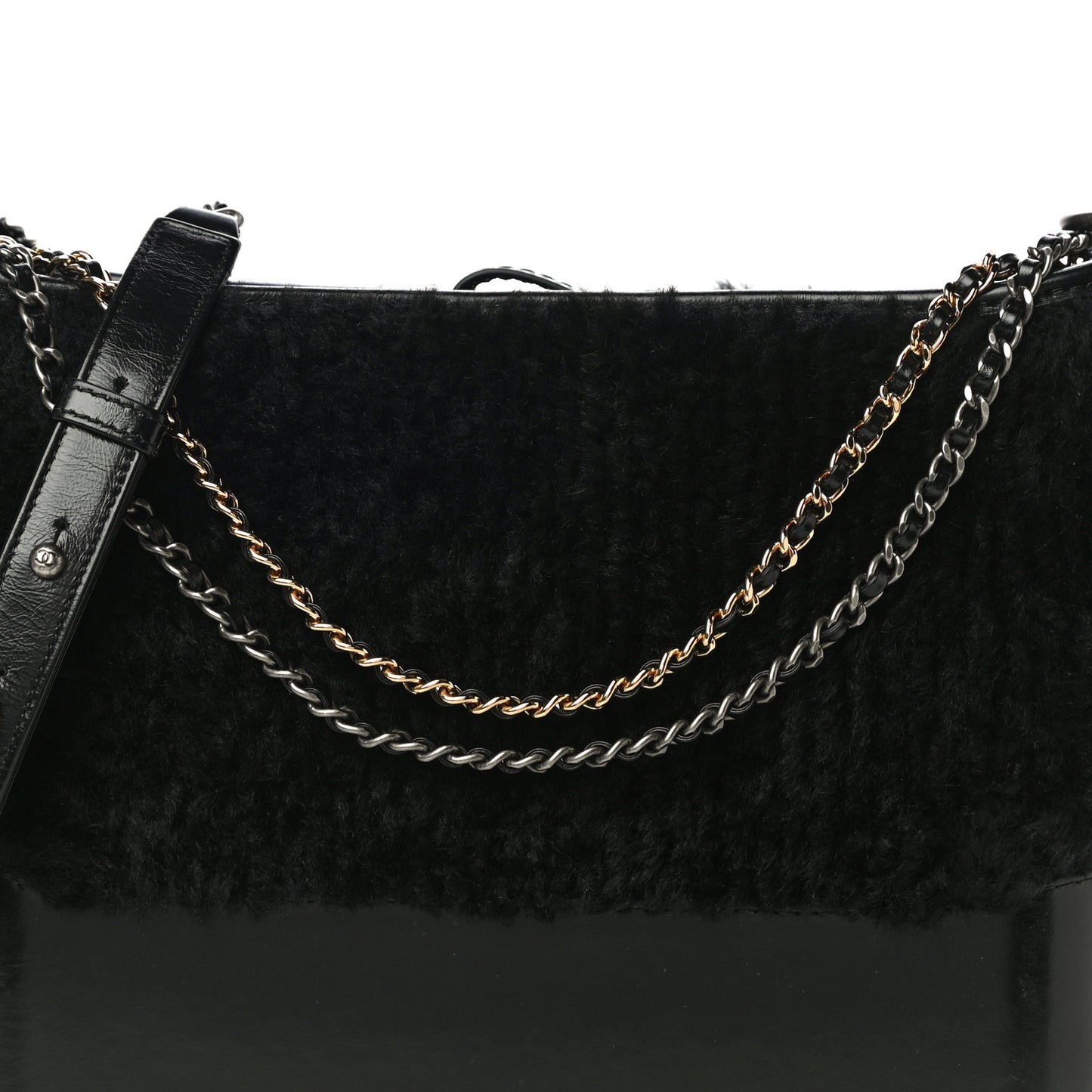 Shearling Medium Gabrielle Hobo Black