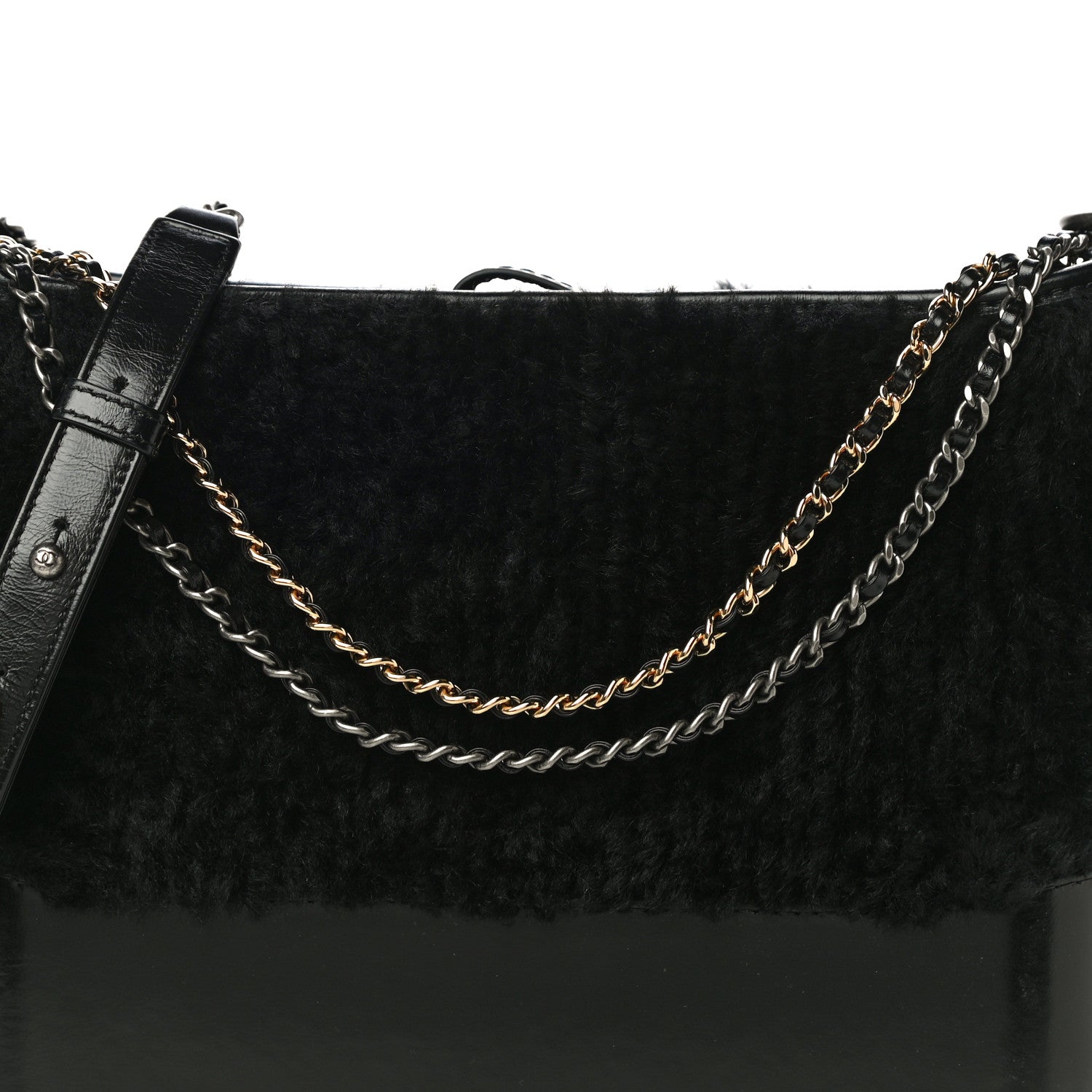 Chanel Shearling Medium Gabrielle Hobo Black 8 of 11