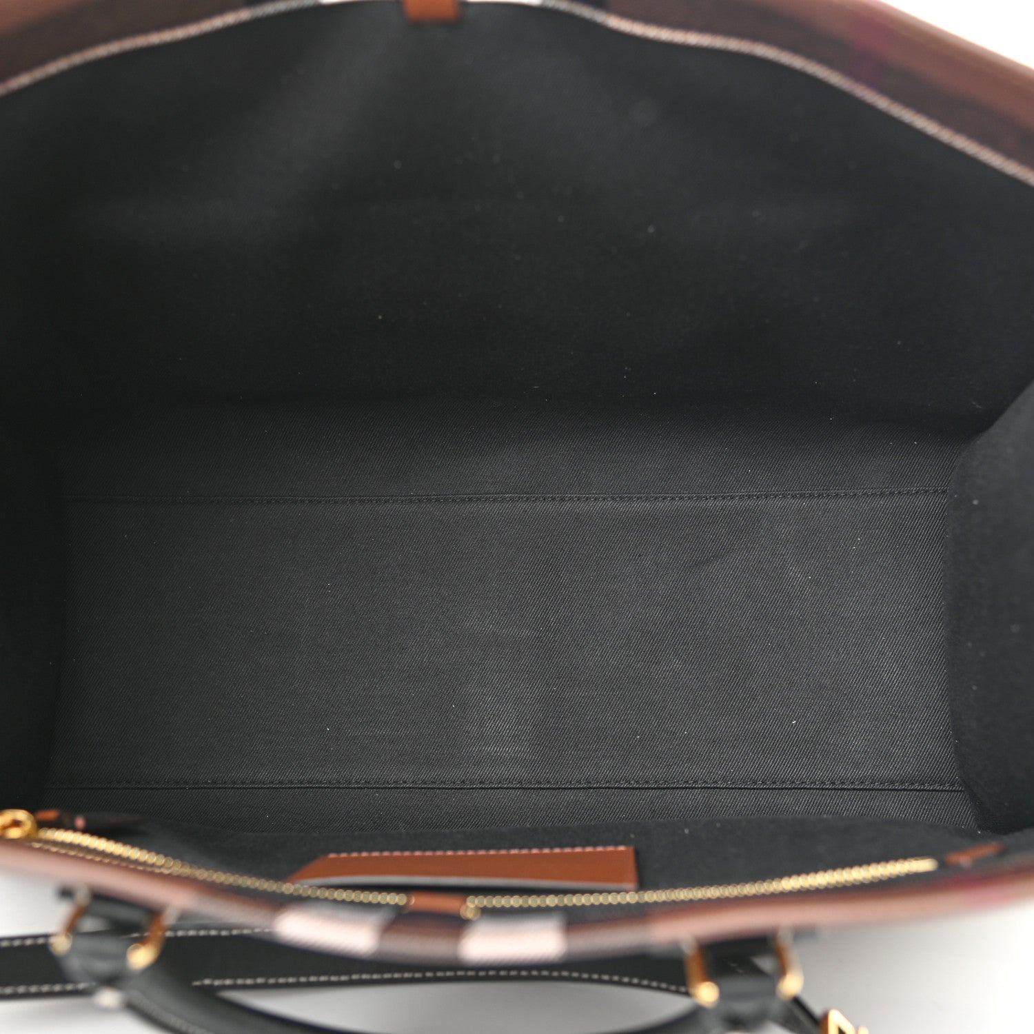 Burberry E-Canvas Check Calfskin Medium Freya Tote Dark Birch Brown 5 of 9