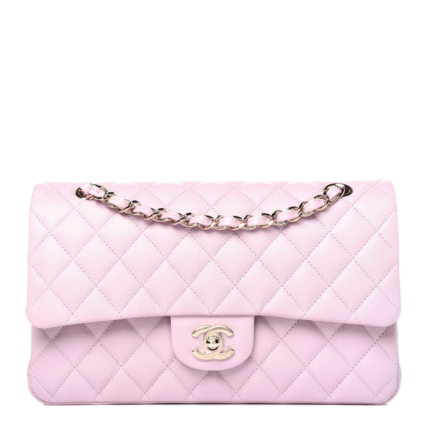 Chanel Caviar Quilted Medium Double Flap Light Pink 1 of 14