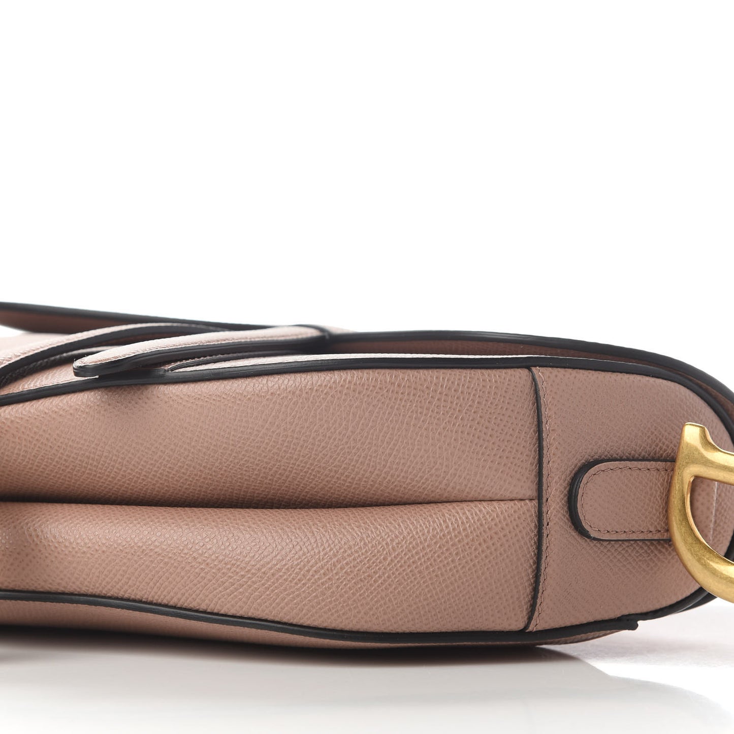 Grained Calfskin Mini Saddle Bag Light Pink