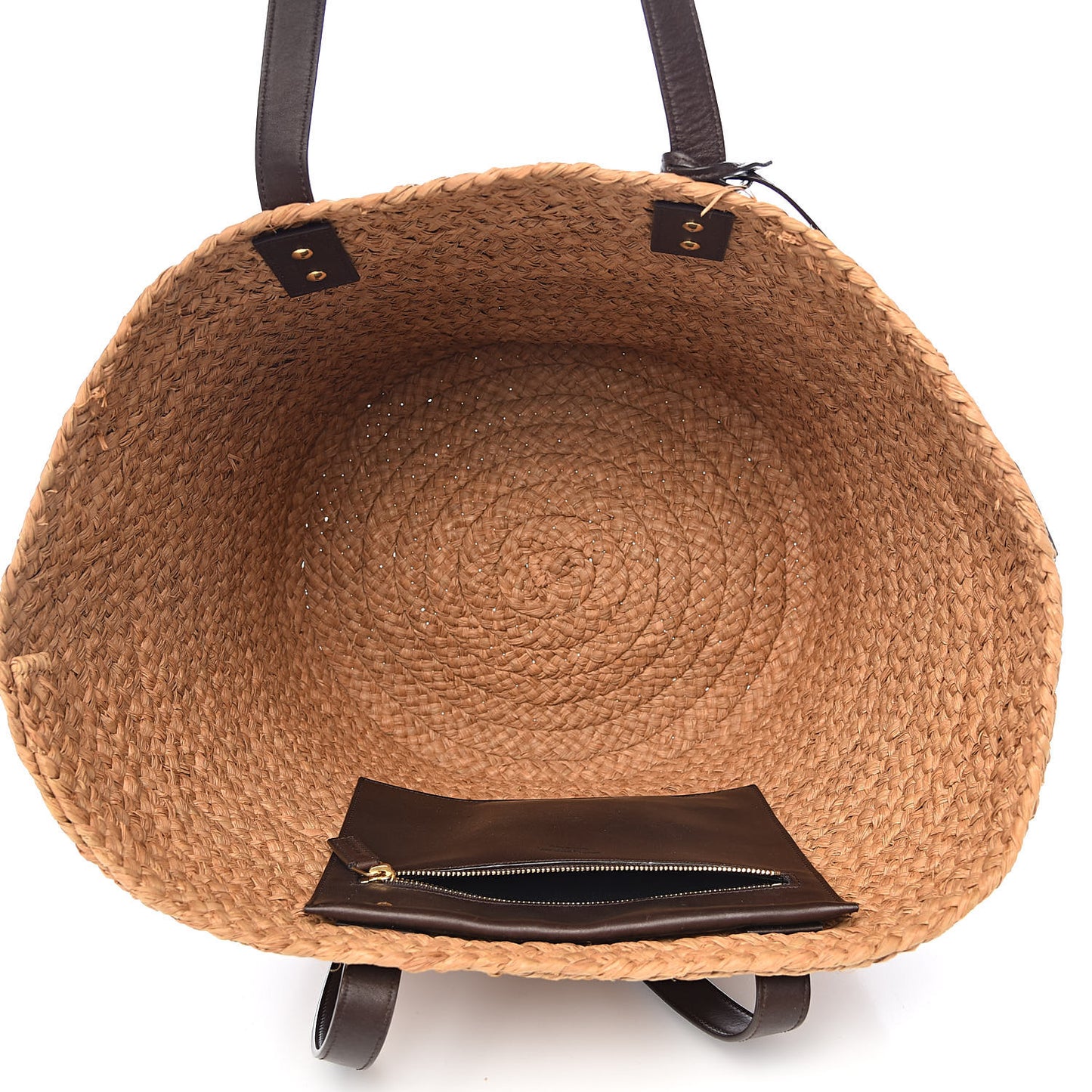 Raffia Calfskin Medium Panier Tote