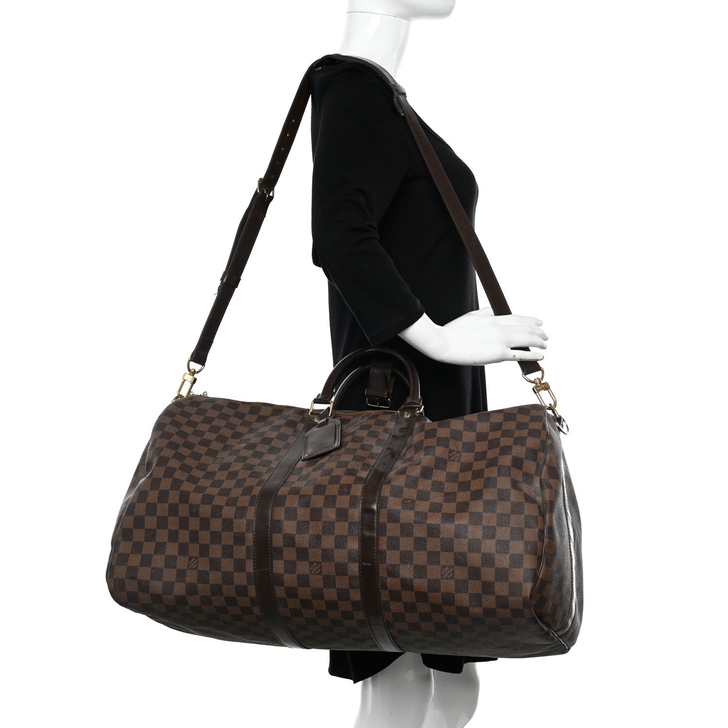 Louis Vuitton Damier Ebene Keepall Bandouliere 55 2 of 16
