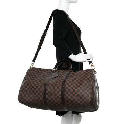 Louis Vuitton Damier Ebene Keepall Bandouliere 55 2 of 16