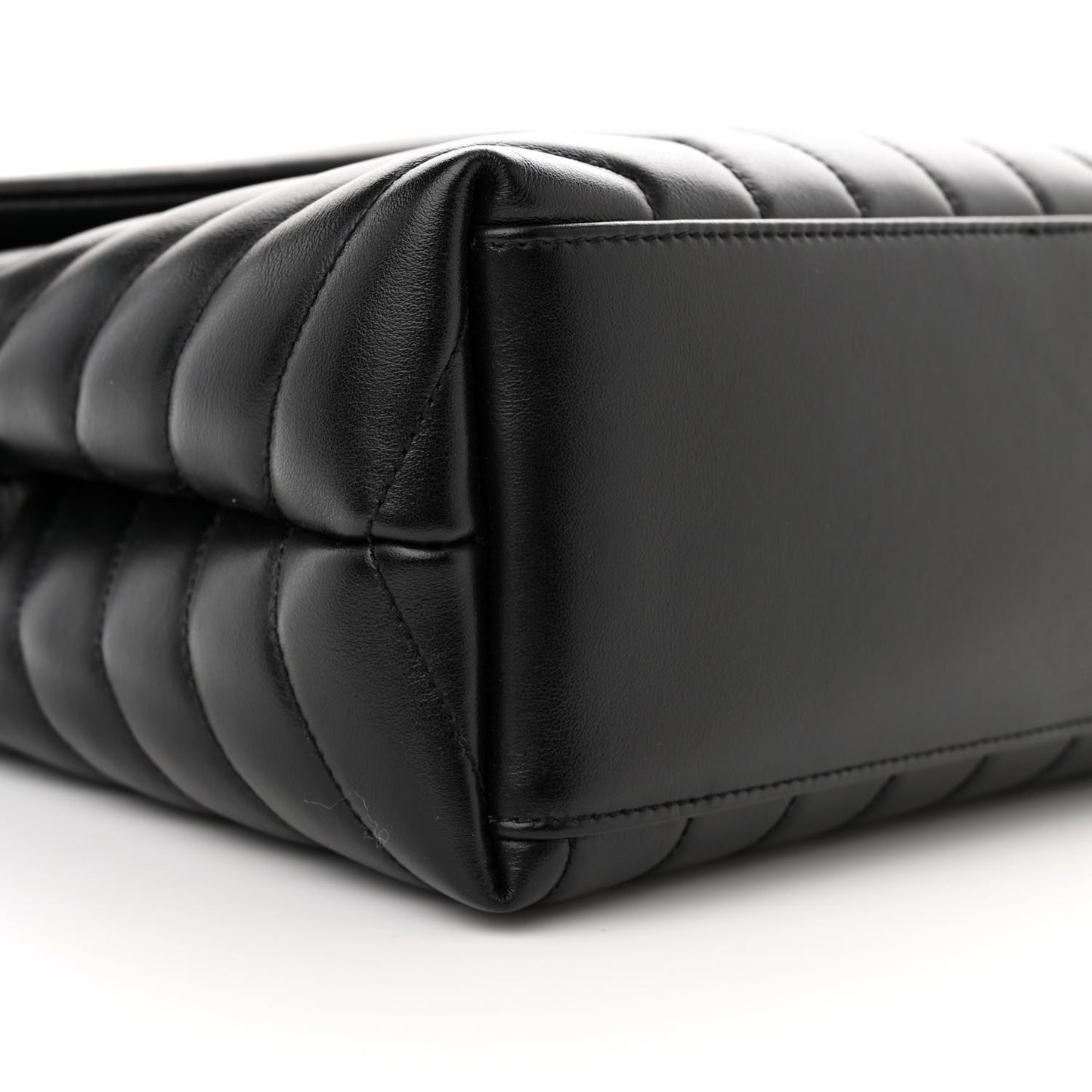 Calfskin Y Quilted Monogram Medium Loulou Chain Satchel Black