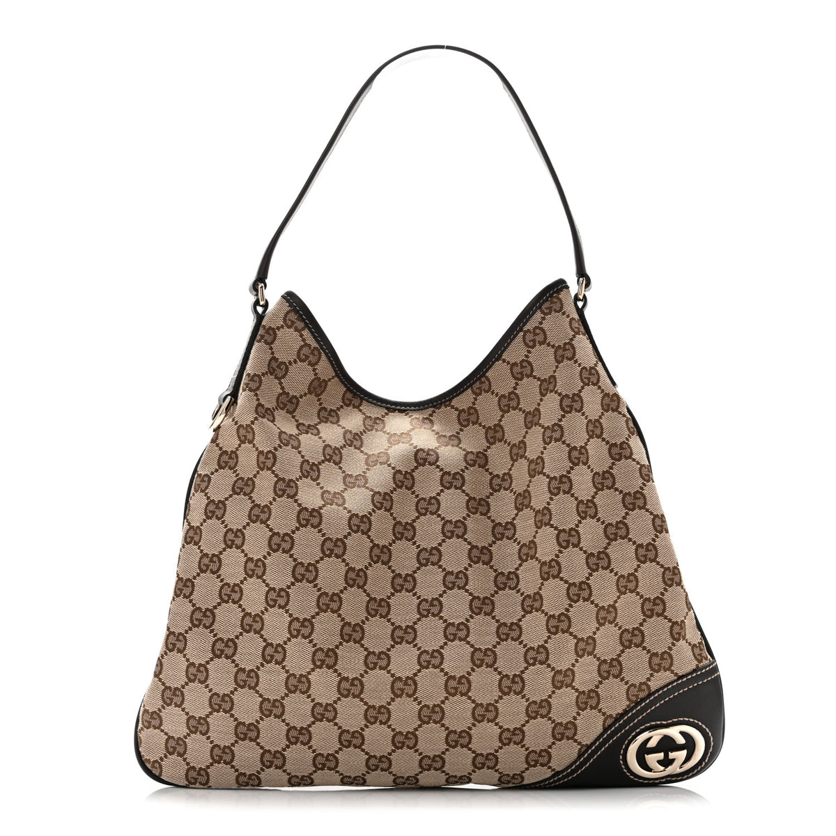 Gucci Monogram Medium New Britt Hobo Dark Brown 1 of 12
