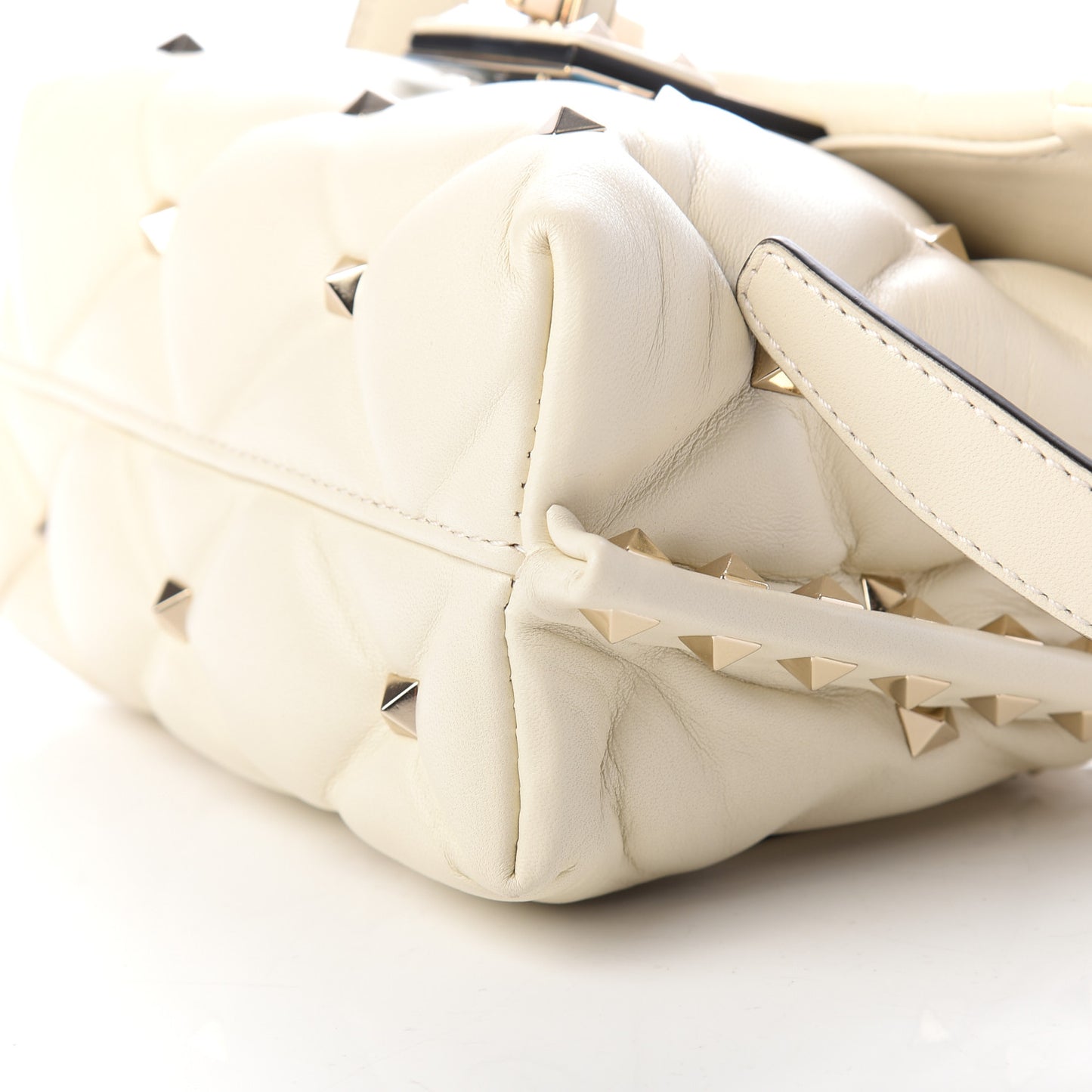 Nappa Mini Candystud Top Handle Bag Light Ivory