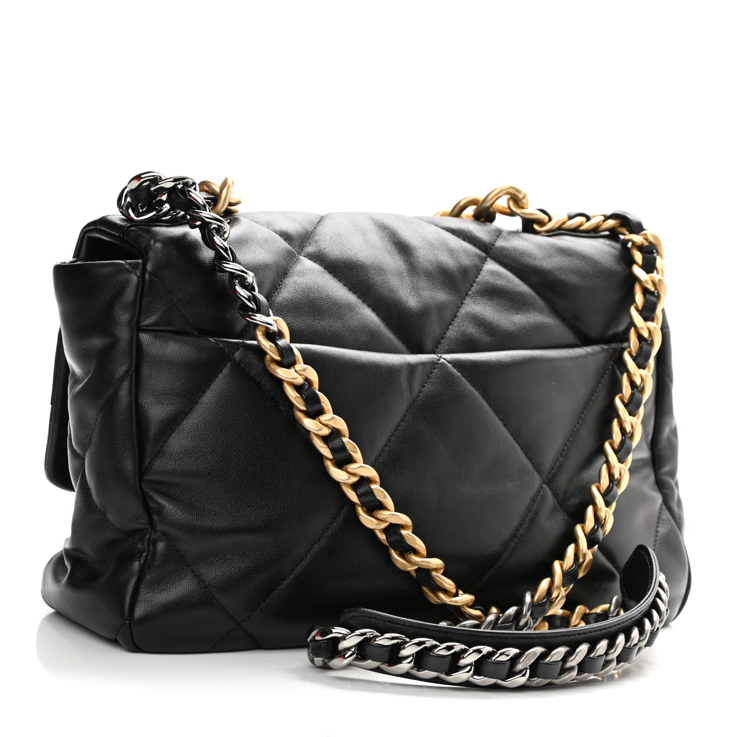 Chanel Lambskin Quilted Large Chanel 19 Flap Black 3 of 8