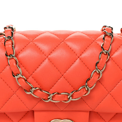 Chanel Lambskin Quilted Mini Rectangular Flap Orange 8 of 10