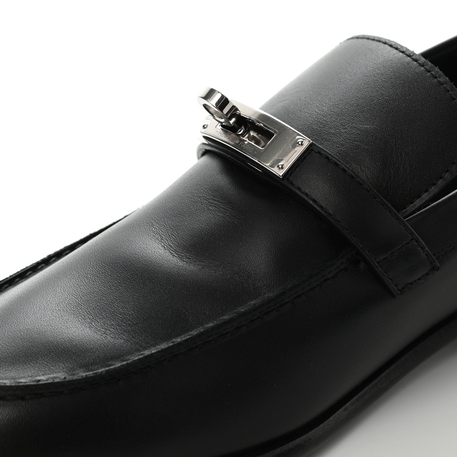 Hermes Calfskin Womens Destin Loafer 41 Black 10 of 10