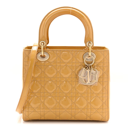 Christian Dior Patent Cannage Medium Lady Dior Beige 1 of 10