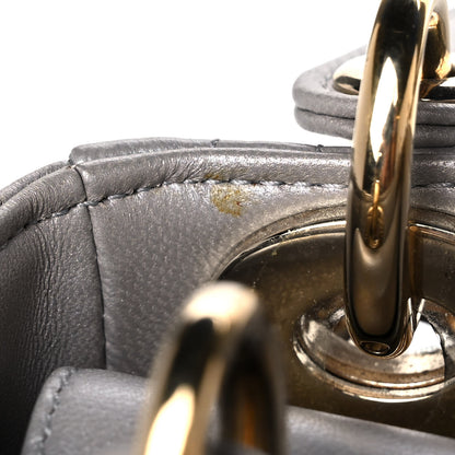 Christian Dior Metallic Lambskin Cannage Mini Lady Dior Grey 18 of 20
