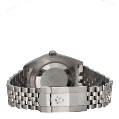 Rolex Stainless Steel 18K White Gold Diamond 41mm Oyster Perpetual Datejust Watch Black 126334 3 of 5
