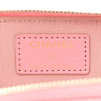 Chanel Iridescent Caviar Quilted Zipped Key Holder Case Rose Pink 6 of 10