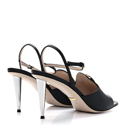 Gucci Malaga Kid Blondie 85mm Slingback Sandals 39 Black 4 of 9