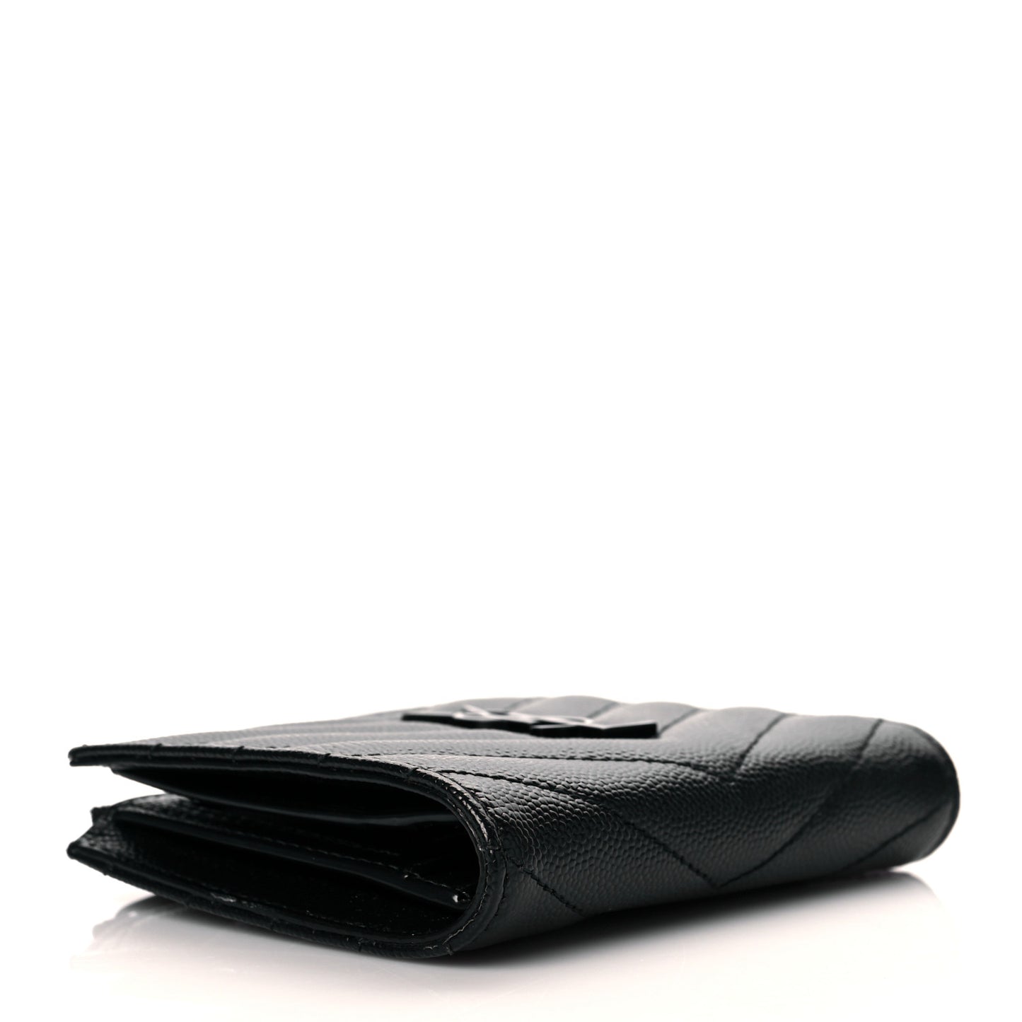 Grain De Poudre Matelasse Chevron Monogram Zipped Card Case Black