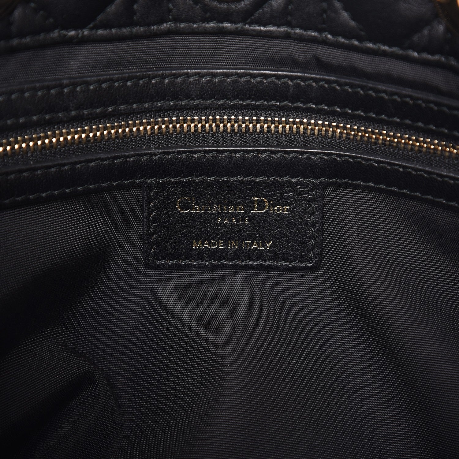 Christian Dior Lambskin Cannage Small Dior Soft Shopping Tote Black 6 of 6