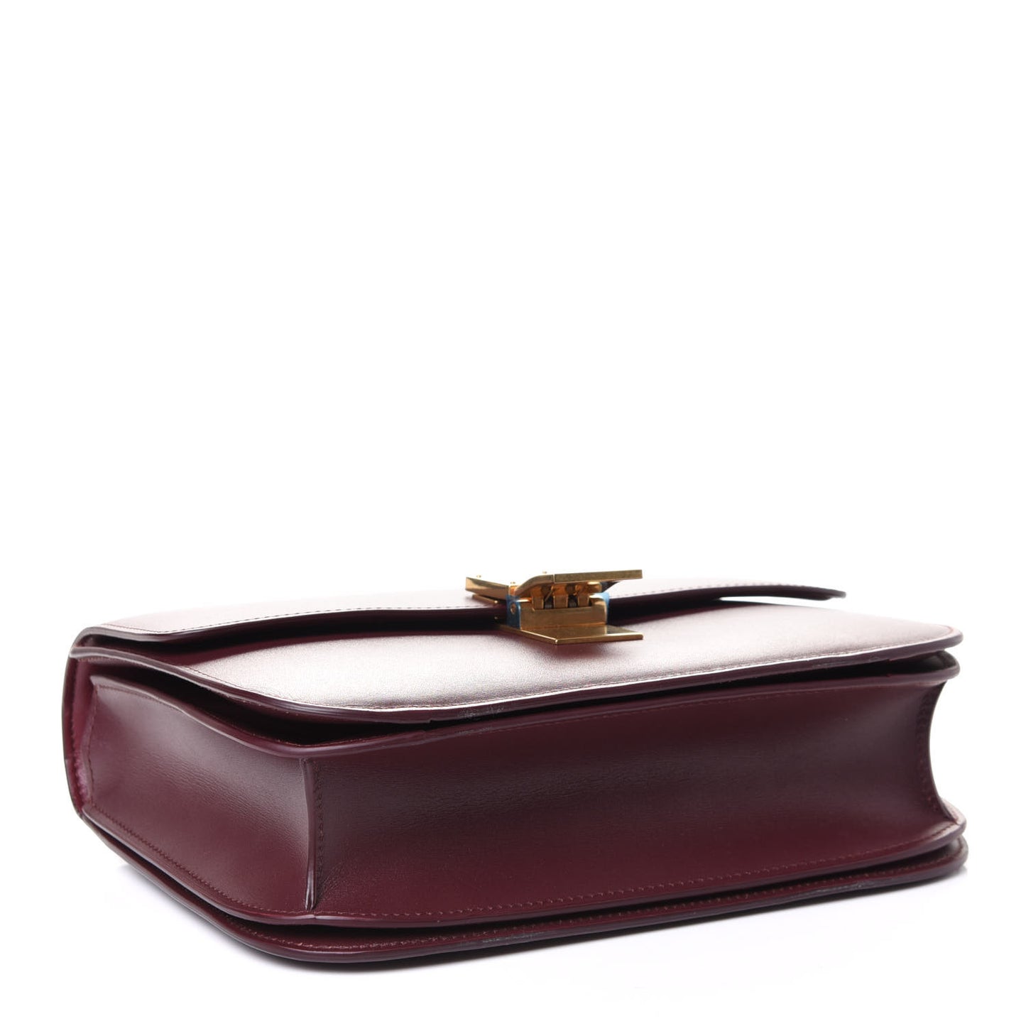 Box Calfskin Medium Classic Box Flap Bag Burgundy