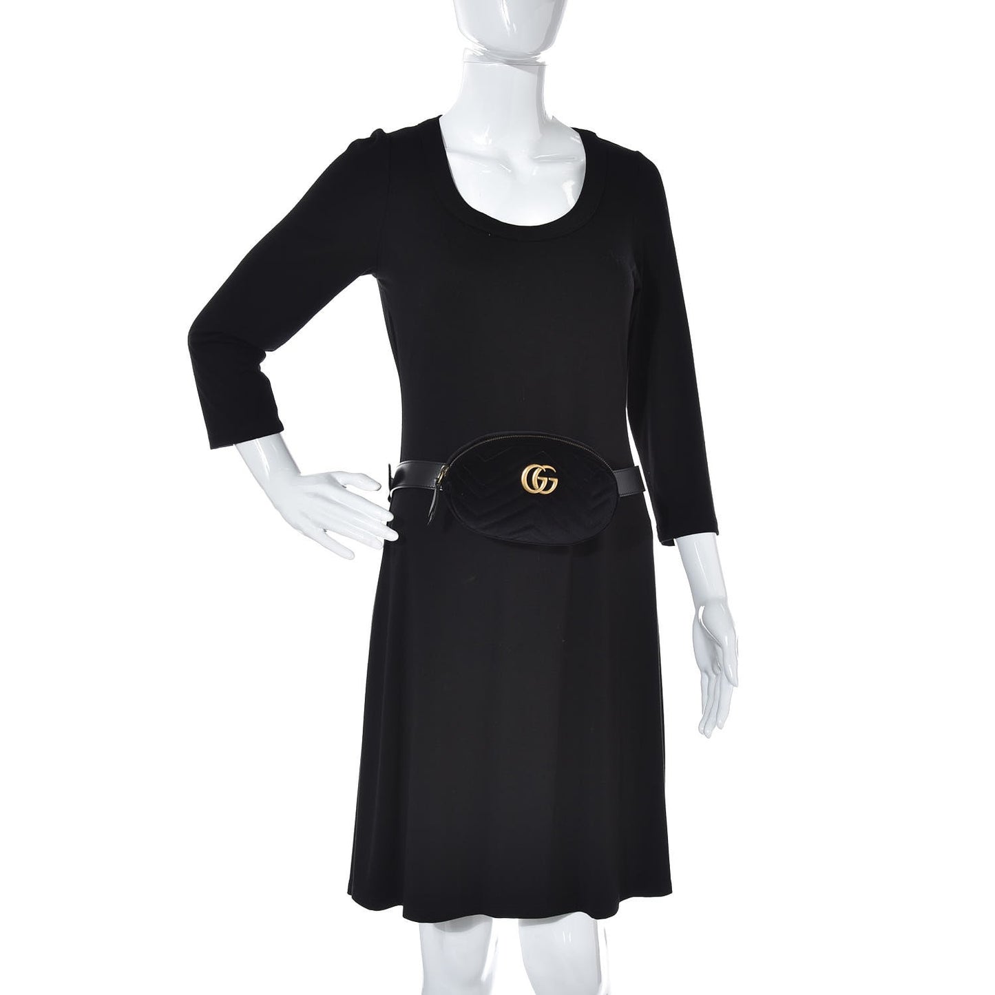 Velvet Matelasse GG Marmont Belt Bag 95 38 Black